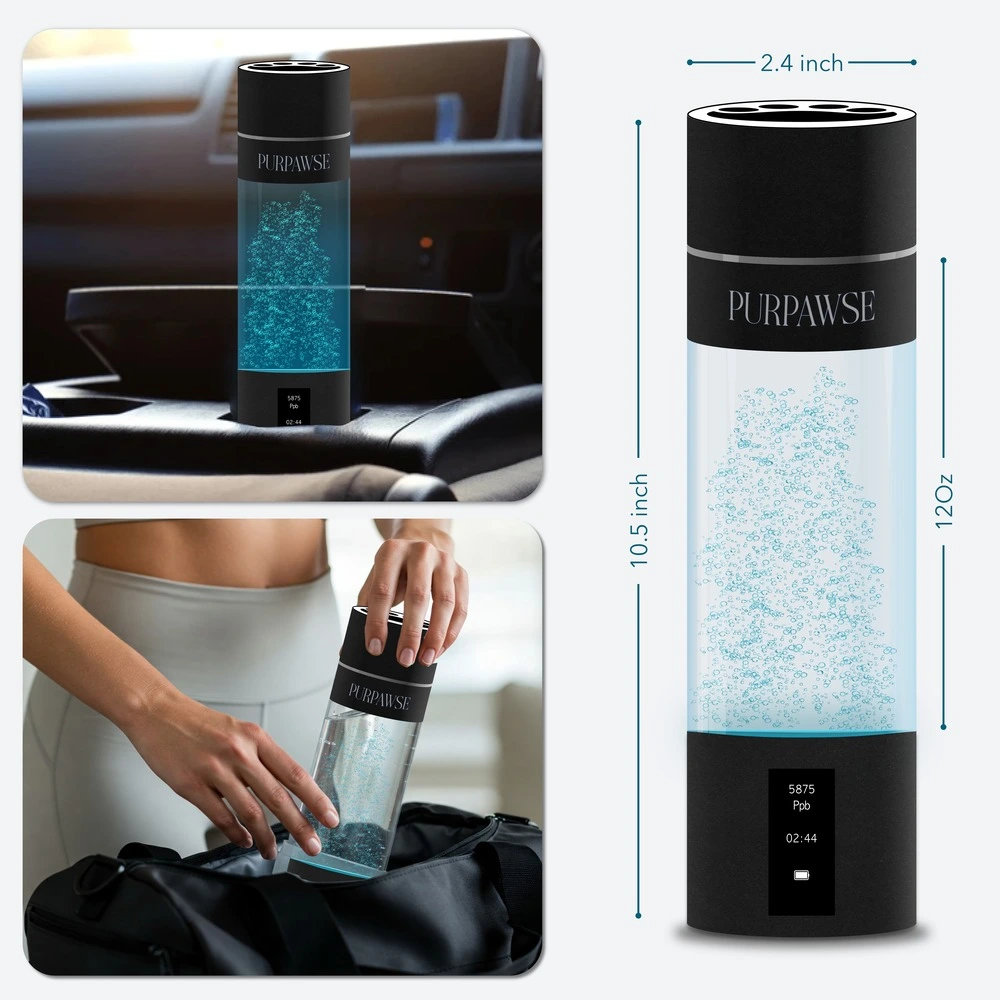 Purpawse Hydrogen water bottle dimensions